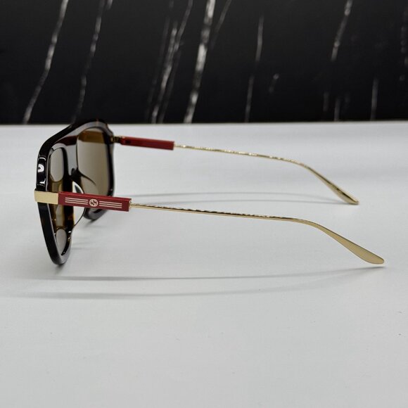 NEW GG1309S 006 GUCCI SUNGLASSES BROWN GOLD EYEWEAR GUCCI - Picture 6 of 11